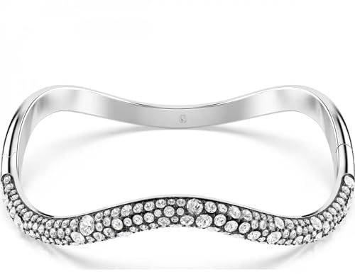 Swarovski Bracciale rigido Sublima, Taglio Round, Bianco, Placcato rodio