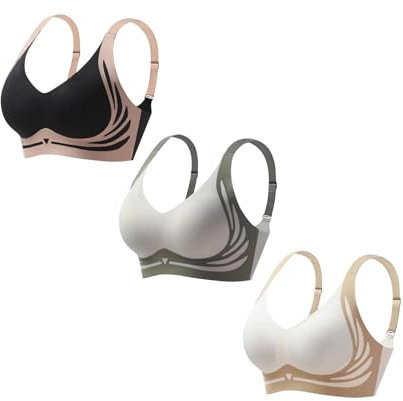 3er Pack BHS Damen Ohne Bügel 𝗣ush Up Super Gather BH Wireless Seamless Sport Bügelloser Stütz BH Lifting Anti-Sagging Wireless Adjustable Keine Schlaffen Brüste Comfit BHS Nahtlos (Mint Green, XL)