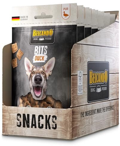 Belcando Bits Duck | 7er Pack | 7 x 90 g | Snack für Hunde | Mit extra viel Fleisch | Nur eine tierische Proteinquelle | Ohne Getreide | Ohne Verwendung von Zucker