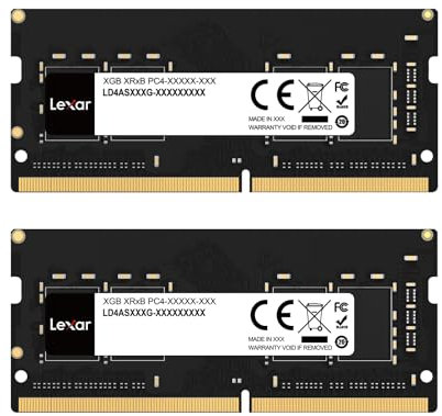 Lexar SODIMM DDR4 RAM 32GB Kit (2 x 16GB), 3200 MHz DRAM, RAM per laptop SODIMM DDR4 a 260 pin, Memoria Laptop, SO-DIMM ad alte Prestazioni, Memoria per Computer Portatile (LD4S16G32C22ST-BGD)
