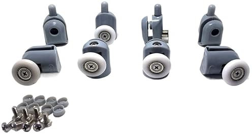 SkyjOy Roulette Douche 8* Poulies de cabines de Douche et Rouleaux/Coureurs/Roues/poulies de Salle de Douche (diamètre 20/22/23/25/27 mm) Roulette Porte Coulissante Douche(8pcs,25mm)