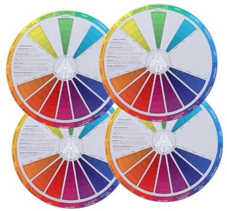 DIYEAH 4pcs Gradient Wheel Rotatable Wheel for Painting and Drawing International Standard Changing Guide Chart for Watercolors and Learning Tool