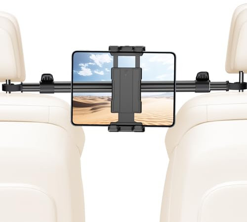 OHLPRO Tablet Halterung Auto Kopfstütze, Universal KFZ Tablet Kopfstützenhalter für iPad, 360° Drehung Ausziehbar Tablethalterungen Auto Kompatibel mit iPad, Galaxy Tab und 5-13 Zoll Geräte