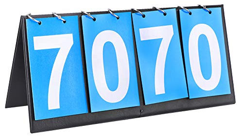 Baxnore 4 -Ziffer -Anzeigetafel, Stoffmetall -Karton -Sportwettbewerbsbewerber, Waterdight Sports Anzeigetafel für Tischtennis Basketball