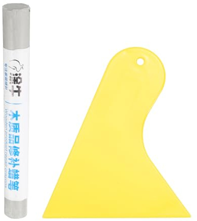 QUARKZMAN Stick Riempitivo per Legno Riparazione Graffi Mobili in Legno Penne Ritocco Mobili con Raschietto Giallo per Buchi nel Legno Pavimenti in Legno Tavolo Porta Armadio, Grigio Chiaro