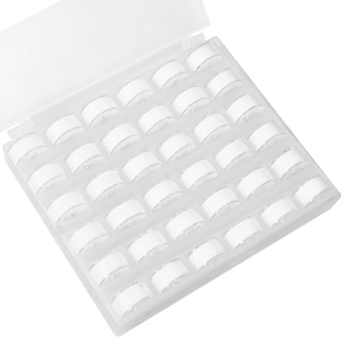 36 Rollen Nähgarn für Nähmaschine, Nähgarn Set mit Unterfadenspulen, Spulen Nähmaschine & Nähzeug, Weißes Stickgarn für Stickmaschine, Ideal für Anfänger & Kinder