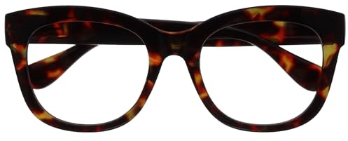 OPULIZE BIG Lunette anti lumiere bleue femme & homme - Lunettes Loupe Ecran/Gaming - Anti-éblouissement Anti-Reflet Protection UV - Brun - +1,00