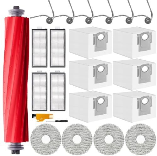 Accessori Per Roborock QV 35A / Qrevo S Pro/QR 798/598 Aspirapolvere | QV 35A Ricambio 21 pezzi, 1 Spazzole Principali, 4 Asciugamani, 4 Filtri, 6 Sacchi di Polvere, 6 Spazzole Laterali