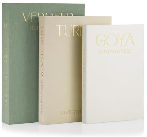 MICHIHOMIE Set of 3 Aesthetic Decorative Books, Linen Faux Decor Books | Stackable & Storage, for Coffee Table, Bookshelf, Office - Home Bedside Table Decors