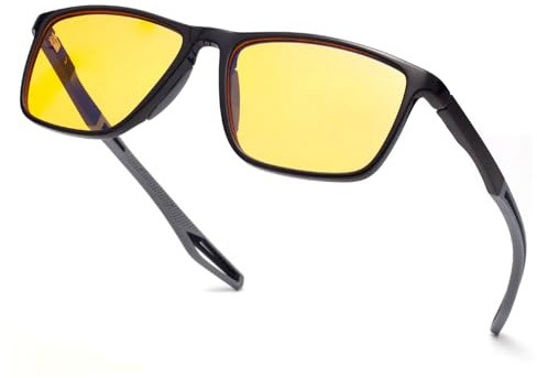 JixGien Polarisierte Nachtsichtbrille für Damen und Herren - Anti-Glare Gläser verbesserte Sicht bei Nacht und Regen(Schwarz)