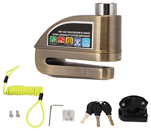 Blocco freno a disco di moto con allarme 110 dB ad alta resistenza in lega in lega di sicurezza Blocco ruota di sicurezza per moto mountain mountain mountain resistenti alla