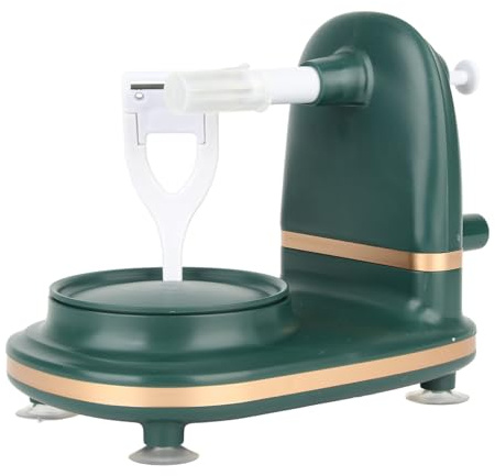 Qudinip Pelapatate a Manovella, Pelafrutta Multifunzione in Acciaio Inossidabile per Domestica, con Materiale PP per Mele Rotonde (Verde)