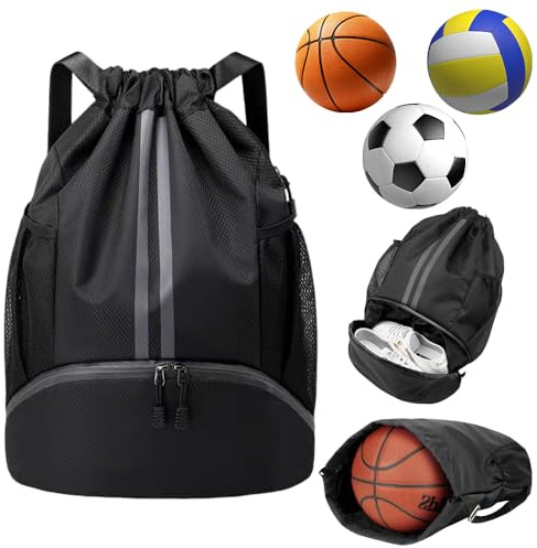 CLIUNT Turnbeutel mit Kordelzug, Sporttasche Kinder, Sportrucksack Sportbeutel, Wasserdicht Sportbeutel mit Schuhfach, Sportrucksack Gym Bag mit Innentasche für Damen Herren Kinder Jungen