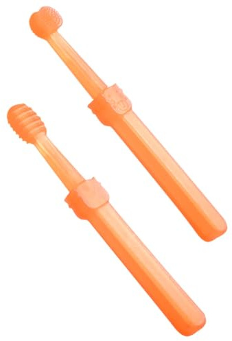 GLEAVI Juego de 2 Cepillos de Dientes para Bebés de Silicona, Limpiador de Lengua Seguro para Pequeños, Tamaño Compacto Adecuado para Cuidado Bucal E Higiene Infantil Diaria