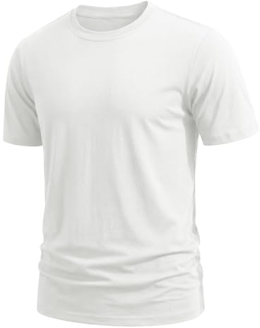 TACVASEN Camisetas Manga Corta Hombre Basica Cuello Redondo Camiseta Hombre Blanca Algodon Casual Cómodo (XXL, Blanca)