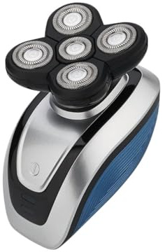 Hohopeti Rasoio Elettrico Uomo Ricaricabile USB 5 Teste Galleggianti Indipendenti per Barba e Capelli, Lavabile Acqua in Abs Leggero e Resistente