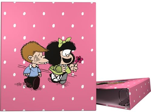 Grafoplas - A4 ringpärm Mafalda Friends, 4 x blandade ringar 40 mm, mjuk beröring, FSC