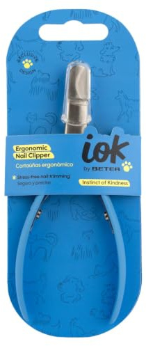 Beter - Coupe-Griffes Professionnel IOK pour Animaux, Acier Inoxydable, Coupe Courbe et précise, pour Chiens et Chats, Protection sécurité, Manche Ergonomique
