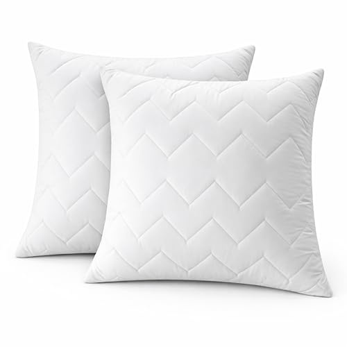 sei Design Kopfkissen [ 2-er Pack ] 80x80 cm Schlafkissen Kissen für Bett - Bezug gesteppt mit Reißverschluss - Öko-Tex -waschbar bis 95 Grad - Made in Europa - Sofakissen - Zierkissen