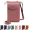 Jangostor Donna a Tracolla per Cellulare Piccola Borsa, Tracolla Donna Pochette per Cellulare a Tracolla Cellulare Piccola Borsa con Slot per Schede Spallacci Regolabili per i regali donne (pink)