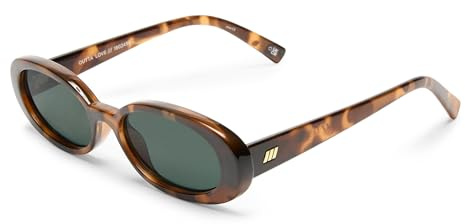 Le Specs OUTTA LOVE LSP2202446 - Occhiali da sole ovali da uomo e donna, con alta protezione UV, Green Mono/Tort
