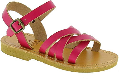Attica Sandalo da Bambina HEBE in Pelle di Vitello Fucsia Handmade in Greece - Codice Modello: HEBE Calf Fuxia - Taglia: 24
