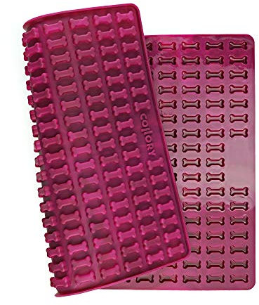 Collory® Mini Knochen (2cm) Silikon Backmatte, Backform für mini DIY Hundekekse und Leckerlis, Knochenbackform, Pralinenform, Antihaftend und Lebensmittelecht (BPA-Frei)