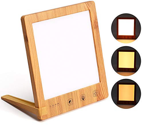 Lampe de luminothérapie 10000 Lux, LED de lumière, 3 couleurs de lumière, avec fonction minuterie Contrôle tactile convient à la maison/bureau, lampe sans UV