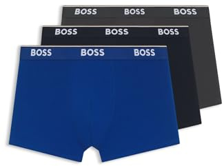 BOSS Mens BoxerBr 3P Power Three-Pack of Stretch-Cotton Boxer Briefs with Logos