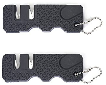 Tomedeks 2 pièces egiseur de couteaux,aiguiseur couteaux,eguiseur de couteau,Pratique, compact et léger, idéal pour une utilisation en extérieur, pour un affûtage grossier et fin