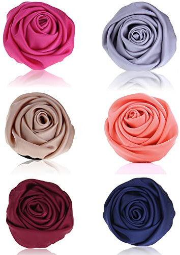 6 Stücke Haarclip Rosen Blumen Haarspangen, Blumen Haarklammer Ansteckblume Brosche Hut Haarnadel Zubehör für Damen Mädchen Reisen Hochzeit Abschlussball Party Valentinstag