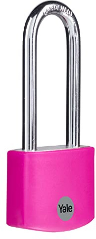 Yale Lucchetto YE3B/38 38 mm nero confezione da 2: corpo in alluminio con arco in acciaio temprato cilindro a 5 perni e test EN12320 per protezione affidabile di zaini cassette e uso interno