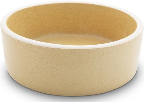 500 ml Kleintier Napf Futternapf Futterschale Futtertrog Ø15,5cm Höhe 5,5cm Näpfe für Haustiere Hamster Kaninchen Hase Nagetiere Kleintiere Hund Katze aus robuster, dickwandiger Keramik (Sand)