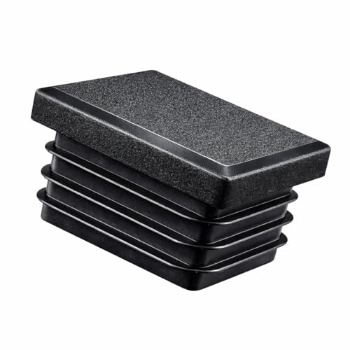 4X Quadratische Lamellenstopfen – Made IN Germany – Rohrabdeckung aus hochwertigem Kunststoff, Stopfen, Endstopfen, Kappen, Gleiter, Rohrstopfen quadratisch (25x25 mm, 4)