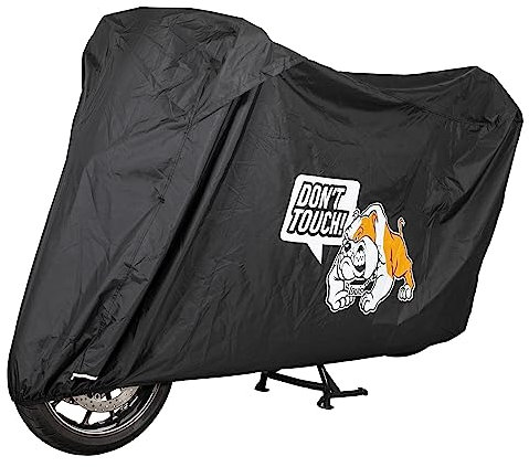 Louis Motorrad Abdeckhaube Brutus, Wasserabweisende Motorrad Abdeckplane Outdoor, UV-stabilisierte Motorradabdeckung, Mit Gummizug, Kompatibel mit Kettenschloss, Schwarz M