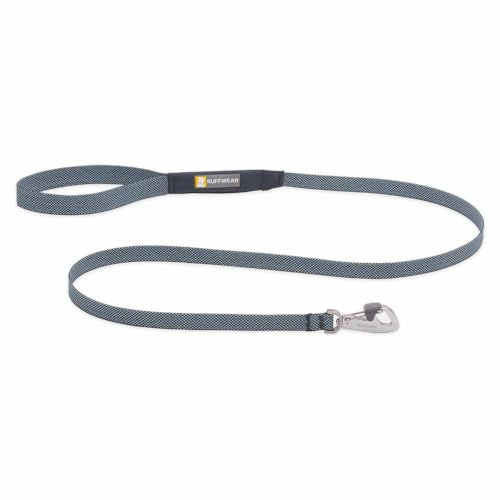 Ruffwear, Hi & Light Dog Leash, Ultralight 4.5 ft Lead with Lockable Swivel Crux Clip and Pick‑Up Bag Pocket, Minimalist Packable Webbing for Everyday Walks, Basalt Gray