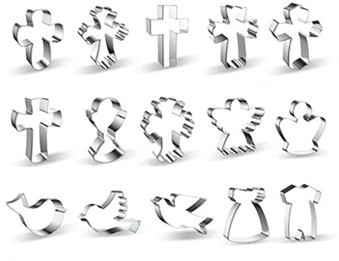 15 Stück für Kreuz Ausstecher Set Fancy für Kreuzformen Edelstahl Ausstechformen für die Herstellung von Fondant und Edelstahl Ausstechformen Set