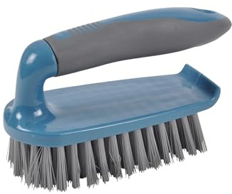 Homéa, Scheuerbürste, Kunststoff, mit E-Griff, TPR, 15 cm, zweifarbig, Anthrazit/Pfauenblau