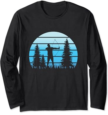 Bogenschießen T-Shirt Herren Bogenschütze Bogensport Langarmshirt
