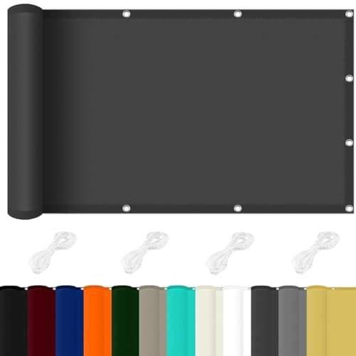 Telo di Ricambio per Ombrellone 3 x 6.5 m 98% Protezione UV Telo Parasole con Fune per Esterno Giardino Terrazza, Grigio Scuro