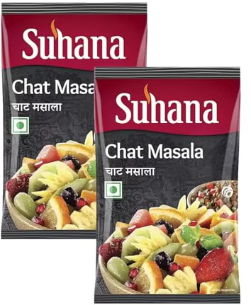 Suhana Spices Mix Powder (Box) - Curry Masala Recipe Mixes Casserole Seasoning Herbs - Simplifies & Speeds Up Cooking Process (Pack of 2, Suhana Chat Masala 100g Box)