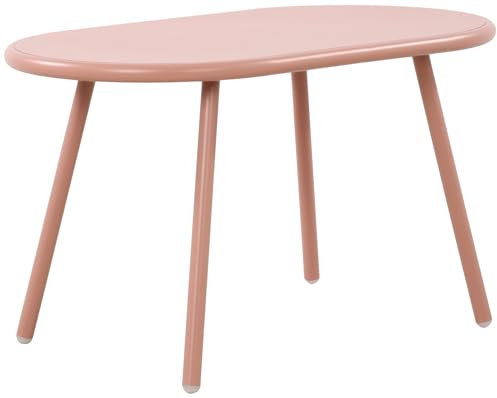 CLP Couchtisch Velva I Ovaler Loungetisch für draußen und drinnen I Gartentisch wetterfest und UV-beständig I Outdoor Beistelltisch, Farbe:pink