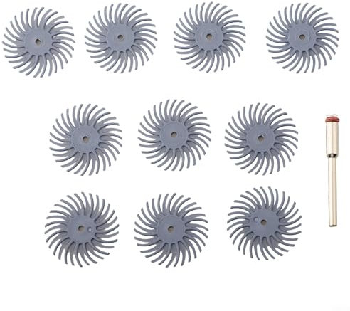 Efficace kit di spazzole abrasive, disco radiale con setole radiali da 2,5 cm, 11 pezzi o 10 pezzi (grana 80)