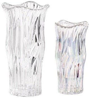 KNUFENG Florero De Cristal, Florero De Cristal Transparente Fashiona, Florero De Decoración Artística para Rosas, Lirios, Tulipanes, Orquídeas, Cuentas De Jade, Juego De 2(Color:A1B)