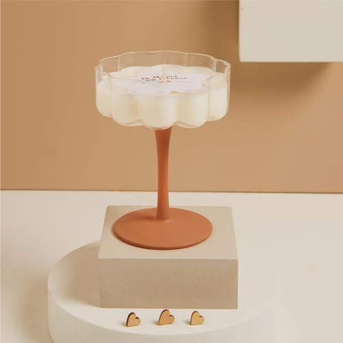 CLARALUNA Bomboniera Matrimonio Candela Profumata in Bicchiere con Piede in Porcellana Bianco (Tortora)