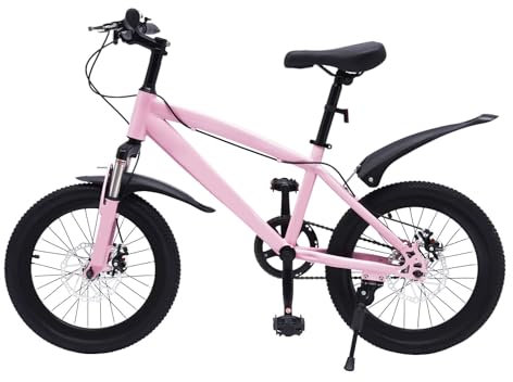 18 pulgadas niños bicicleta niños a partir de 6 años - bicicleta de montaña 18 pulgadas niño niña bicicleta niños, acero rico en carbono, frenos delanteros y traseros, altura ajustable niños bicicleta