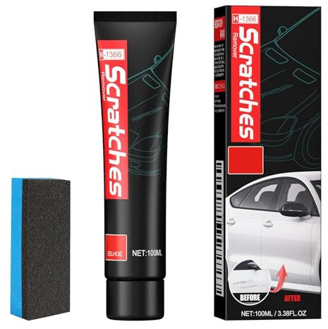 100ml Pasta Riparazione Graffi Auto Con Spugna, Rimozione Graffi Smaltoauto, Nano Detergente Per Auto, Riparazione Facile Graffi Vernice E Macchie D'Acqua, Universale Per Moto E Auto