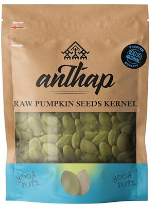 Anthap Raw Pumpkin Seeds Kernel, 100% Natural & Unprocessed, Freshly Harvested Seeds Kernel, High in Protein & Fiber, Perfect for Snacking, Packed with Essential Nutrients, 1kg