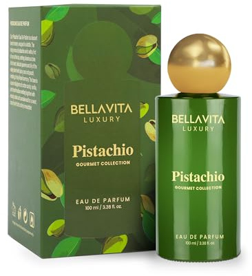 Bellavita Luxury Pistachio Eau de Parfum | 100 ml (3.4 fl.oz.) | Perfume for Men and Women | Gourmet, Nutty Pistachio, Jasmine, and Cotton candy Notes | Long Lasting Unisex Fragrance