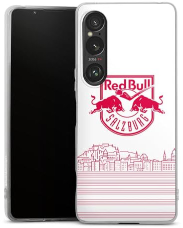 DeinDesign Silikon Hülle kompatibel mit Sony Xperia 1 VI Case transparent Handyhülle Eishockey Skyline EC Red Bull Salzburg